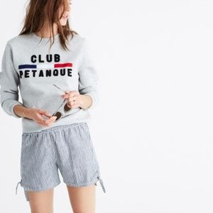 Madewell Side-tie Shorts in Chambray Stripe